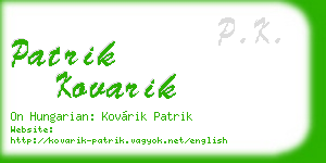 patrik kovarik business card