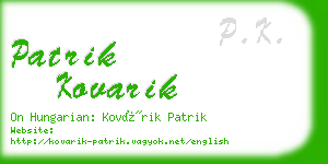 patrik kovarik business card